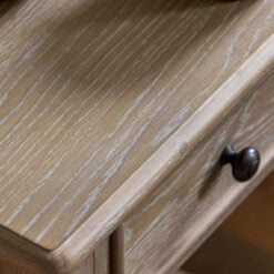 Rustic Country Cottage Light Oak Wood 1 Shelf 1 Drawer Bedside Cabinet With Hand Carved Bobbin Detail Legs