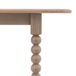 Rustic Country Cottage Light Oak Wood Extending 8 Seater Dining Table With Hand Carved Bobbin Detail Legs 200-250cm