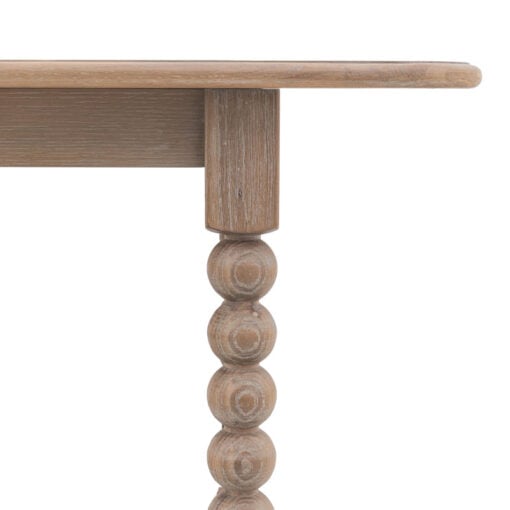 Rustic Country Cottage Light Oak Wood Extending 8 Seater Dining Table With Hand Carved Bobbin Detail Legs 200-250cm