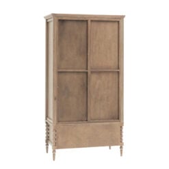 Rustic Country Cottage Light Oak Wood Large 2 Door 1 Drawer Wardrobe With Hand Carved Bobbin Detail Legs 195cm