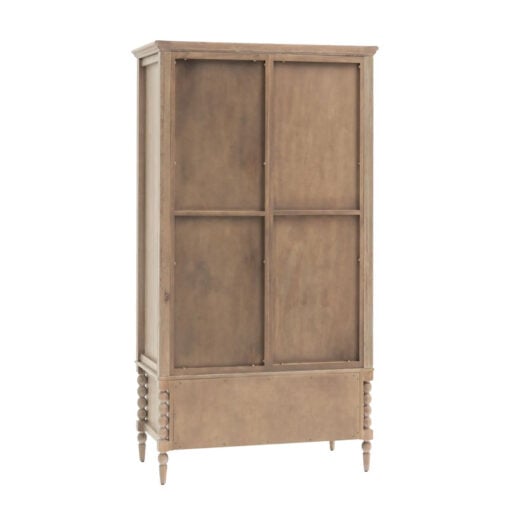 Rustic Country Cottage Light Oak Wood Large 2 Door 1 Drawer Wardrobe With Hand Carved Bobbin Detail Legs 195cm