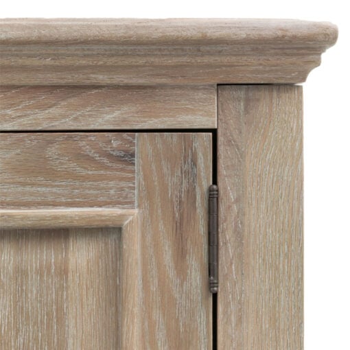 Rustic Country Cottage Light Oak Wood Large 2 Door 1 Drawer Wardrobe With Hand Carved Bobbin Detail Legs 195cm