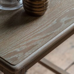 Rustic Country Cottage Light Oak Wood Square Side Table With Hand Carved Bobbin Detail Legs