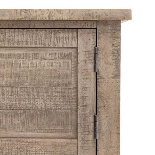 Rustic Country Farmhouse 2 Tier 2 Door 2 Drawer Solid Light Wood Large Sideboard With White Marble Top 180cm