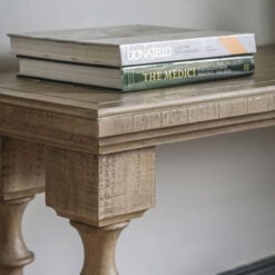 Rustic Country Farmhouse 2 Tier Solid Light Wood Large Pillar Console Table 160cm