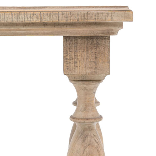 Rustic Country Farmhouse 2 Tier Solid Light Wood Large Pillar Console Table 160cm