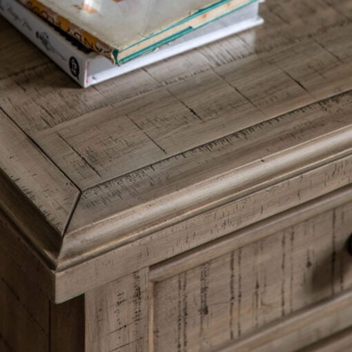Rustic Country Farmhouse 3 Drawer Solid Light Wood Bedside Cabinet