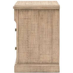 Rustic Country Farmhouse 3 Drawer Solid Light Wood Bedside Cabinet