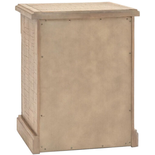 Rustic Country Farmhouse 3 Drawer Solid Light Wood Bedside Cabinet
