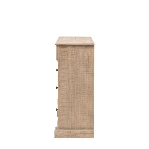 Rustic Country Farmhouse 5 Drawer Solid Light Wood Chest Of Drawers