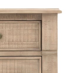 Rustic Country Farmhouse 5 Drawer Solid Light Wood Chest Of Drawers