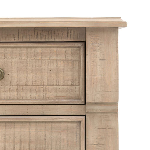 Rustic Country Farmhouse 5 Drawer Solid Light Wood Chest Of Drawers