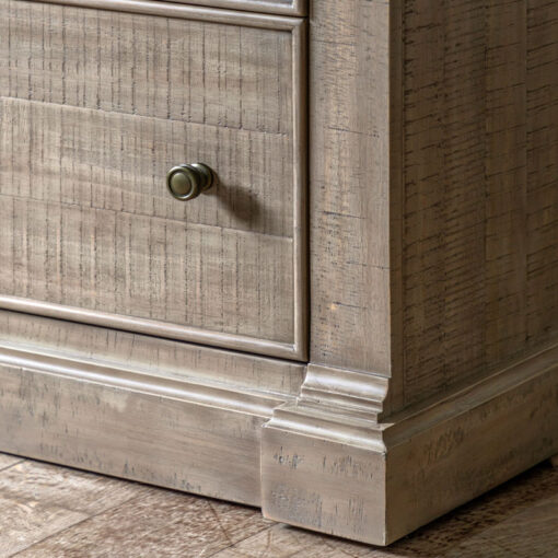 Rustic Country Farmhouse 7 Drawer Solid Light Wood Chest Of Drawers
