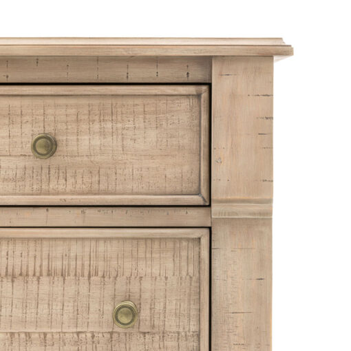 Rustic Country Farmhouse 7 Drawer Solid Light Wood Chest Of Drawers