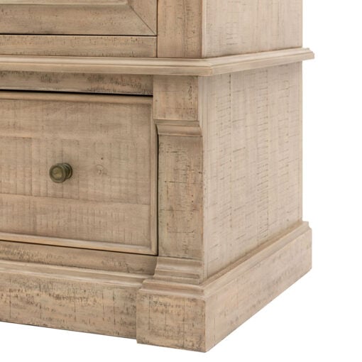 Rustic Country Farmhouse Large 2 Door 1 Drawer Solid Light Wood Wardrobe 214cm