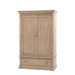 Rustic Country Farmhouse Large 2 Door 1 Drawer Solid Light Wood Wardrobe 214cm