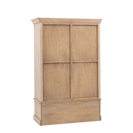Rustic Country Farmhouse Large 2 Door 1 Drawer Solid Light Wood Wardrobe 214cm