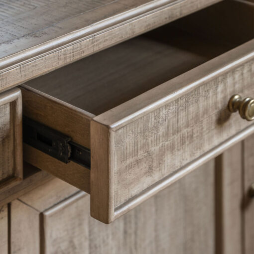 Rustic Country Farmhouse Large 3 Drawer 3 Door Solid Light Wood Sideboard 173cm
