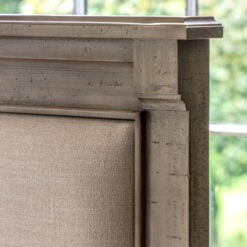 Rustic Country Farmhouse Solid Light Wood Kingsize Bed Frame With 2 Storage Drawers And Upholstered Headboard 167cm