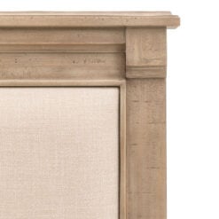 Rustic Country Farmhouse Solid Light Wood Kingsize Bed Frame With 2 Storage Drawers And Upholstered Headboard 167cm