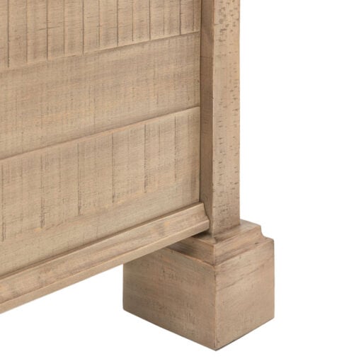 Rustic Country Farmhouse Solid Light Wood Kingsize Bed Frame With 2 Storage Drawers And Upholstered Headboard 167cm