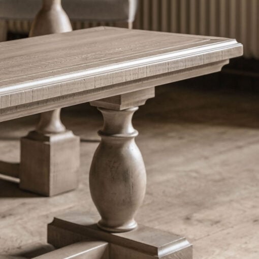 Rustic Country Farmhouse Solid Light Wood Large Pillar Dining Bench 160cm