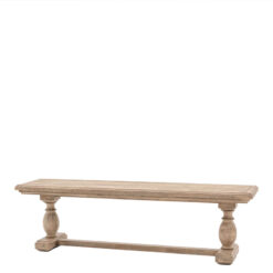 Rustic Country Farmhouse Solid Light Wood Large Pillar Dining Bench 160cm