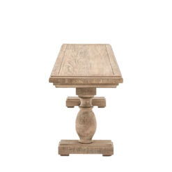 Rustic Country Farmhouse Solid Light Wood Large Pillar Dining Bench 160cm