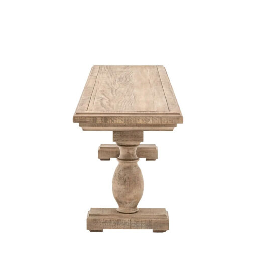 Rustic Country Farmhouse Solid Light Wood Large Pillar Dining Bench 160cm