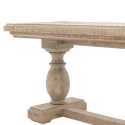 Rustic Country Farmhouse Solid Light Wood Large Pillar Dining Bench 160cm
