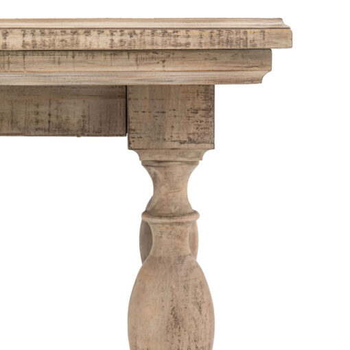 Rustic Country Farmhouse Solid Light Wood Pillar Extending 8 Seater Dining Table 200cm-250cm