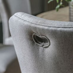 Set Of 2 Rustic Country Farmhouse Natural Fabric Dining Chairs With Light Solid Pine Wood Legs And Back Pulls