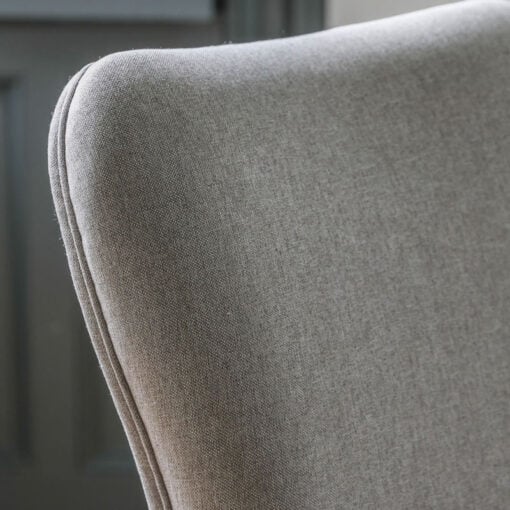 Set Of 2 Rustic Country Farmhouse Natural Fabric Dining Chairs With Light Solid Pine Wood Legs And Back Pulls