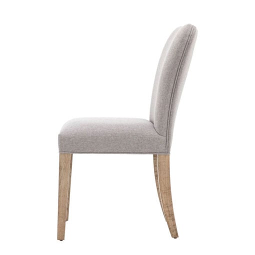 Set Of 2 Rustic Country Farmhouse Natural Fabric Dining Chairs With Light Solid Pine Wood Legs And Back Pulls