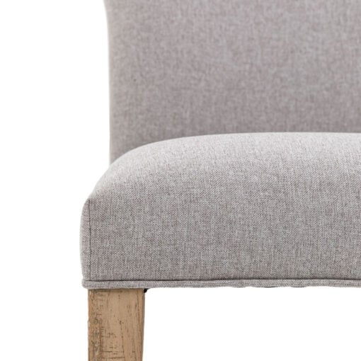 Set Of 2 Rustic Country Farmhouse Natural Fabric Dining Chairs With Light Solid Pine Wood Legs And Back Pulls