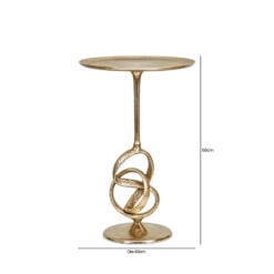 Abstract Twisted Gold Metal Round Side Table End Table 60cm