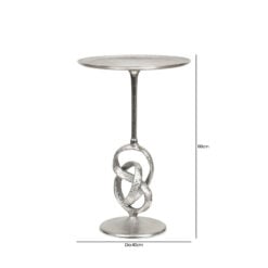 Abstract Twisted Nickel Silver Metal Round Side Table End Table 60cm