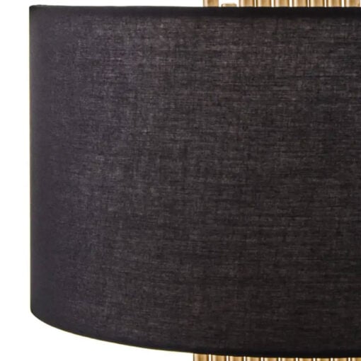 Art Deco Abstract Gold Metal Pipes Large Table Lamp With Black Linen Shade 70cm