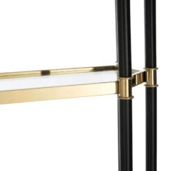 Art Deco Black And Gold Metal Large 5 Tier Shelving Display Unit Bookcase 183cm