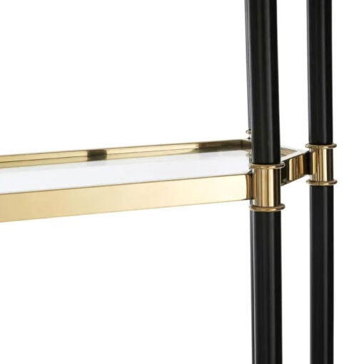 Art Deco Black And Gold Metal Large 5 Tier Shelving Display Unit Bookcase 183cm