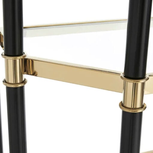 Art Deco Black And Gold Metal Large 5 Tier Shelving Display Unit Bookcase 183cm