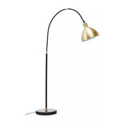 Black And Gold Metal Arch Floor Lamp With Black Marble Base 175cm