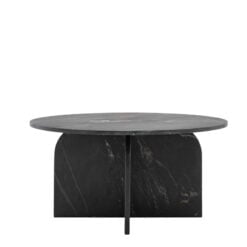Black Solid Marble Arched Base Round Coffee Table 80cm