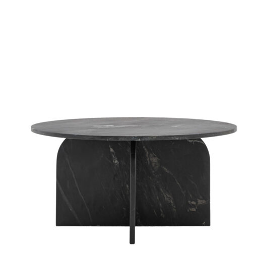 Black Solid Marble Arched Base Round Coffee Table  80cm