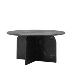 Black Solid Marble Arched Base Round Coffee Table 80cm