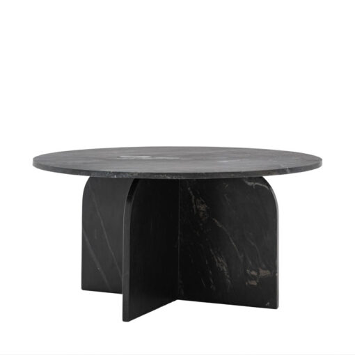 Black Solid Marble Arched Base Round Coffee Table  80cm