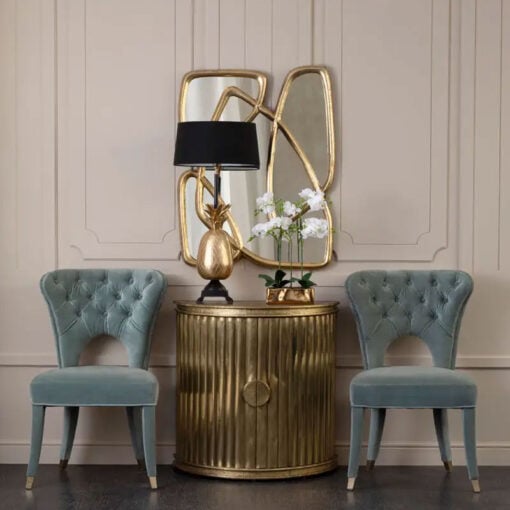 Boho Gold Metal Large Pineapple Table Lamp With Black Cotton Shade 65cm
