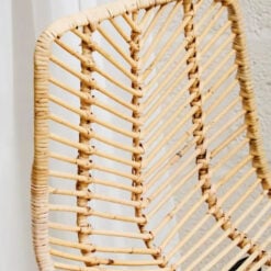Boho Natural Rattan And Black Metal Bar Stool