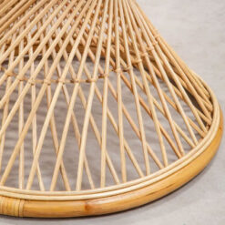 Boho Natural Rattan Twisted Hour Glass Shaped Side Table End Table