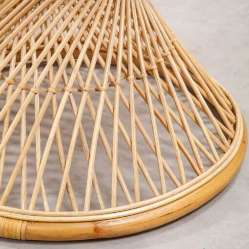 Boho Natural Rattan Twisted Hour Glass Shaped Side Table End Table